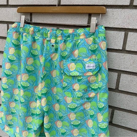 Peter Millar Men's Sour Lemons Swim Trunk Drawstring Pockets Mesh Liner - Picture 8 of 13